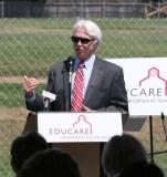 Dr. John Porter, Superintendent of Franklin-McKinley School District, speaks at the Educare groundbreaking ceremony.